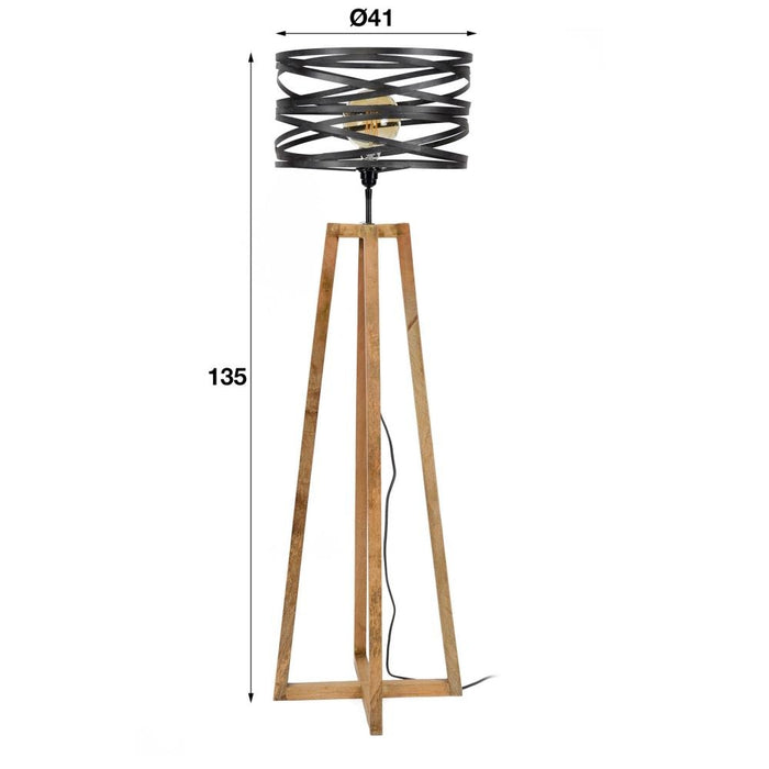 Giga Meubel - Vloerlamp Hout - 1-Lichts - 41x41x141cm - Twist