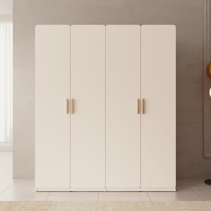 Meubella - Luzon - Kledingkast 4 deurs - Beige - 179x58x210 cm