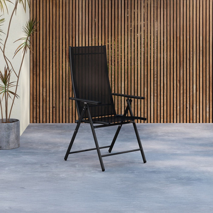 Fjôrd - Tuinstoel Zwart Stof - Verstelbaar - Levanzo - Set van 2