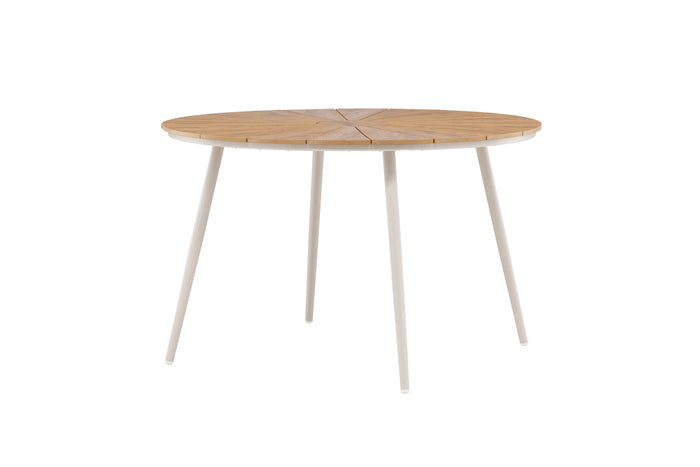 Fjôrd - Tuintafel Rond - Beige|Naturel Aluminium - 120cm - San Vito