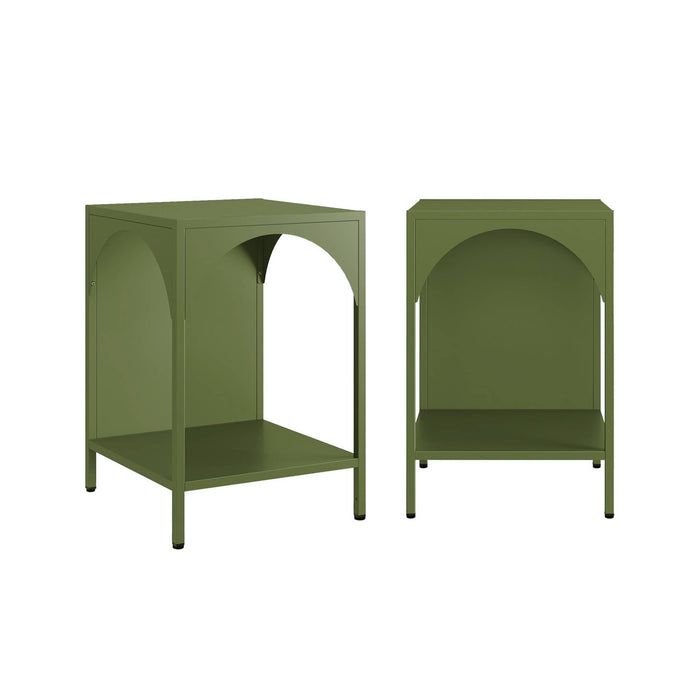 sweeek - Metalen nachtkastjes, industriële bijzettafels (set van 2)