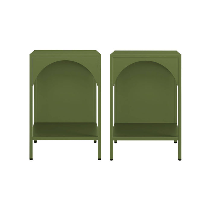 sweeek - Metalen nachtkastjes, industriële bijzettafels (set van 2)