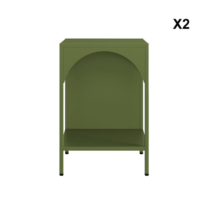 sweeek - Metalen nachtkastjes, industriële bijzettafels (set van 2)