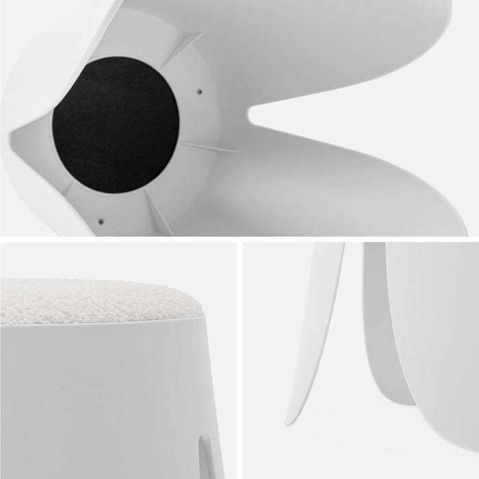 sweeek - Set van 4 stapelkrukken in boucléstof