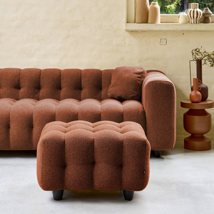 sweeek - Poef, bouclé voetenbankje voor 3-zitsbank Leon