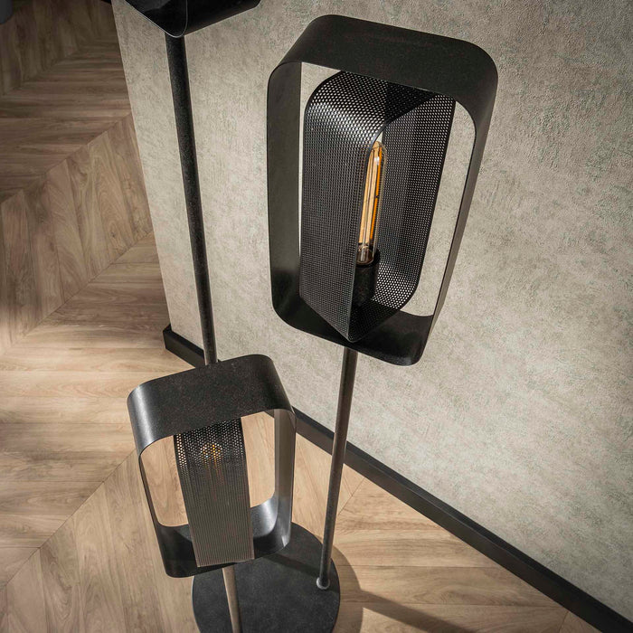 Giga Meubel - Vloerlamp Zwart - 3-Lichts - 170x42x42cm - Rotate