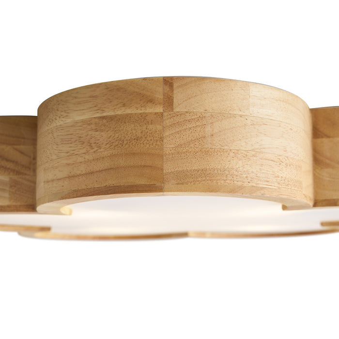 QAZQA Kinder plafondlamp hout met wit - Lucille