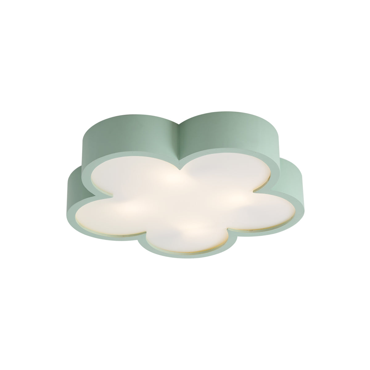QAZQA Kinder plafondlamp groen met wit - Lucille