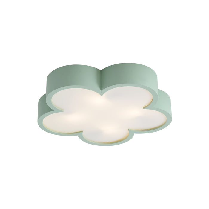 QAZQA Kinder plafondlamp groen met wit - Lucille