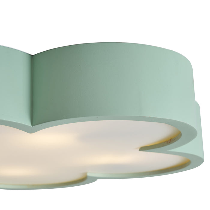 QAZQA Kinder plafondlamp groen met wit - Lucille