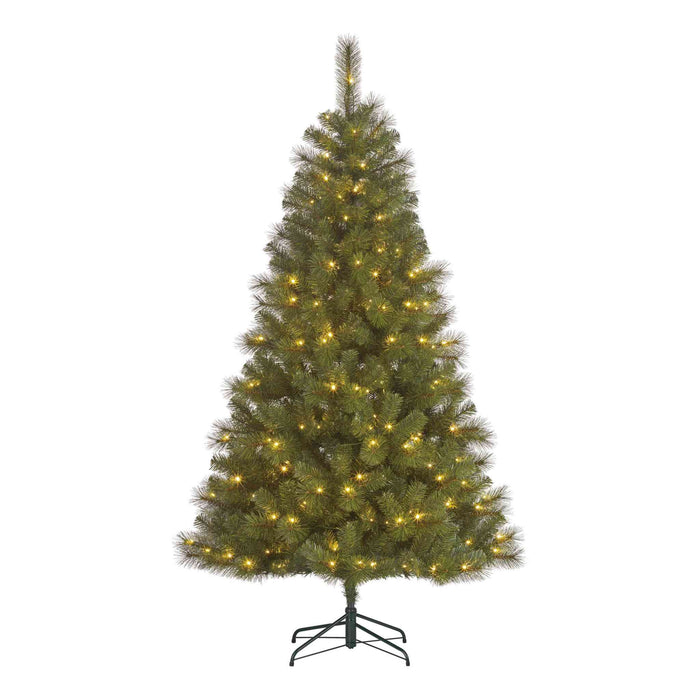 Black Box Kunstkerstboom Brantford - 119x119x215 cm - Hardnaald - Groen - 290LED