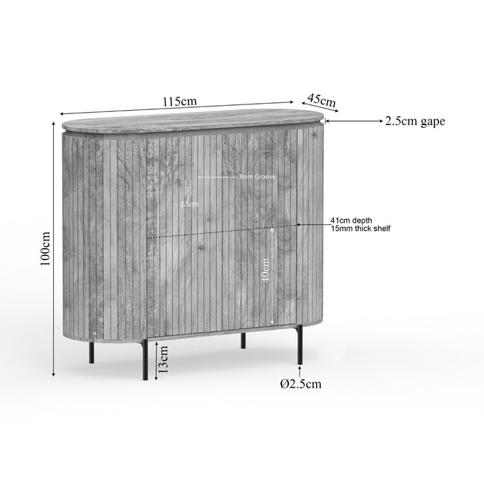StarFurn - Kabinetkast Naturel Hout - 115x45x100cm - Solana