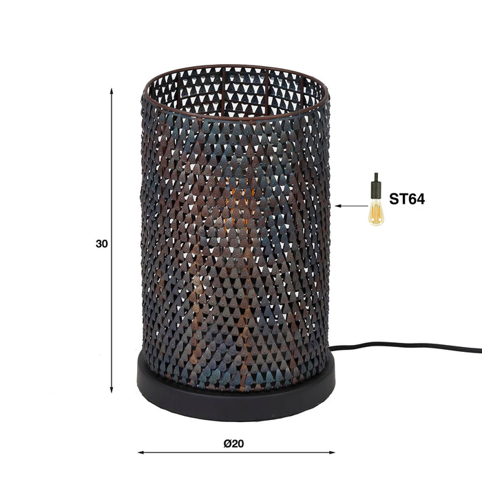 Giga Meubel - Tafellamp Zwart Metaal - 1-Lichts - Armor Tube