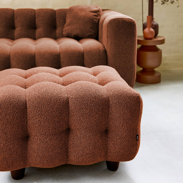 sweeek - Poef, bouclé voetenbankje voor 3-zitsbank Leon