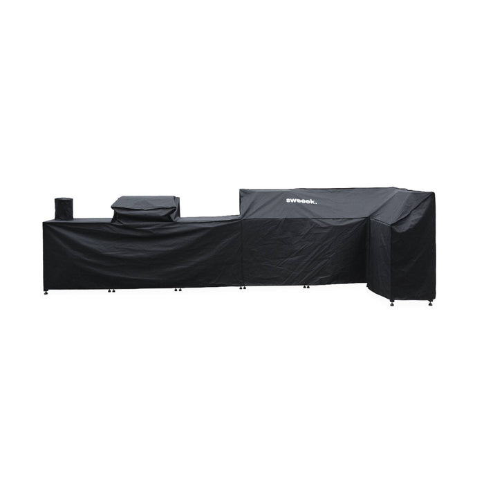 sweeek - Buitenkeuken 7 modules roestvrij staal met gasbarbecue met