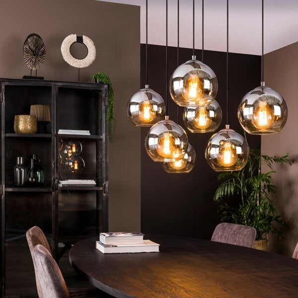 Giga Meubel - Hanglamp Glas - 7-Lichts - Bubble Shaded