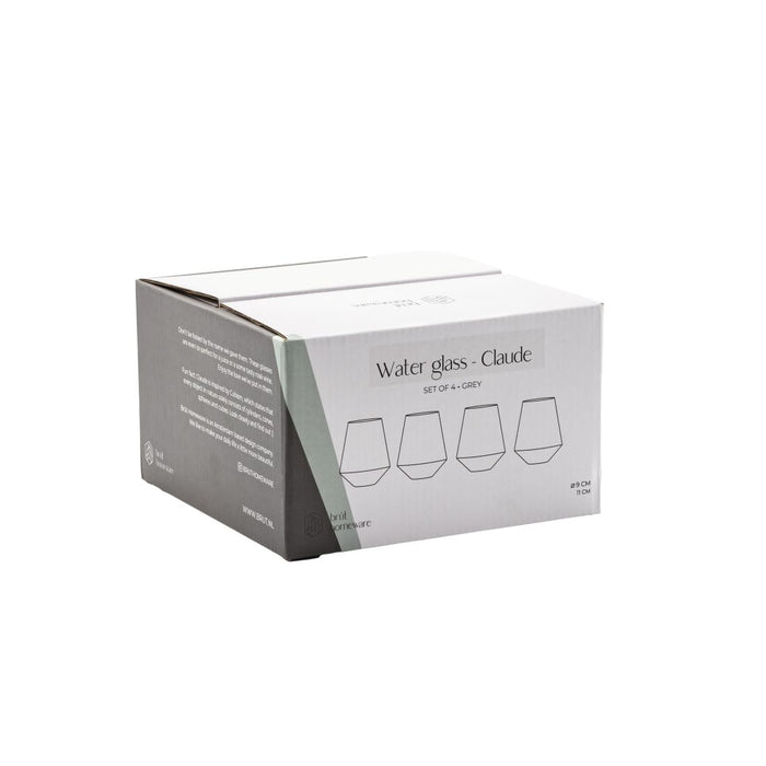 Waterglas Claude | Set van 4 | Wijnglas | 400ML | grijs