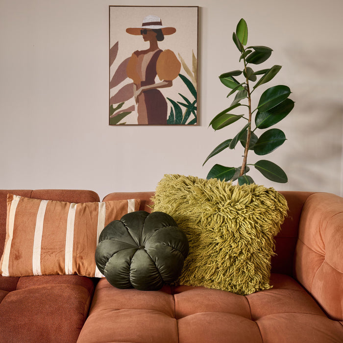 by fonQ Wies 3,5-zits Hoekbank Rechts met Hocker - Materiaalmix - Terra Blend