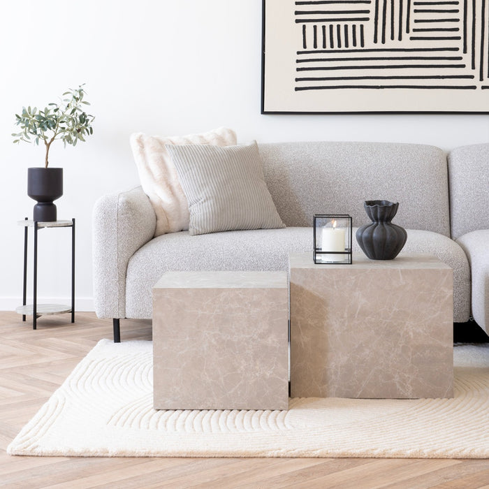 House Nordic Prague Beige Salontafel Set Marmerlook