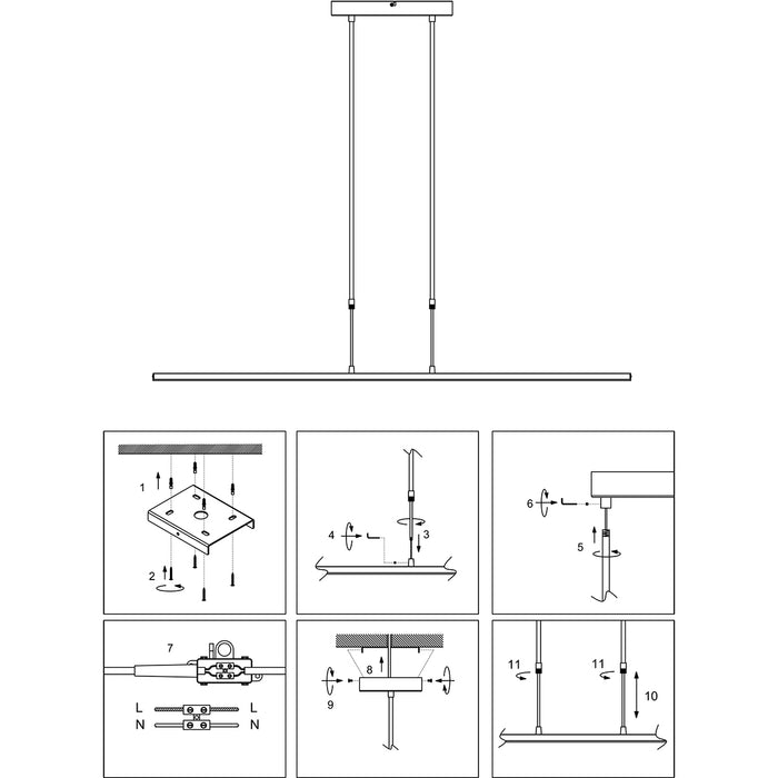 Steinhauer - hanglamp - Zelena LED - brons - kunststof metaal -