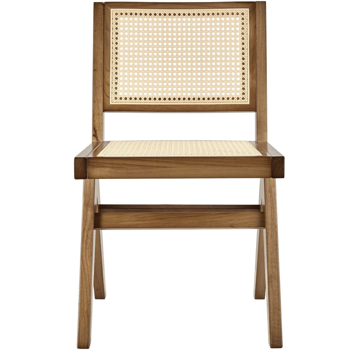 tectake® Houten stoel Lizzy met Weens vlechtwerk in boho-stijl