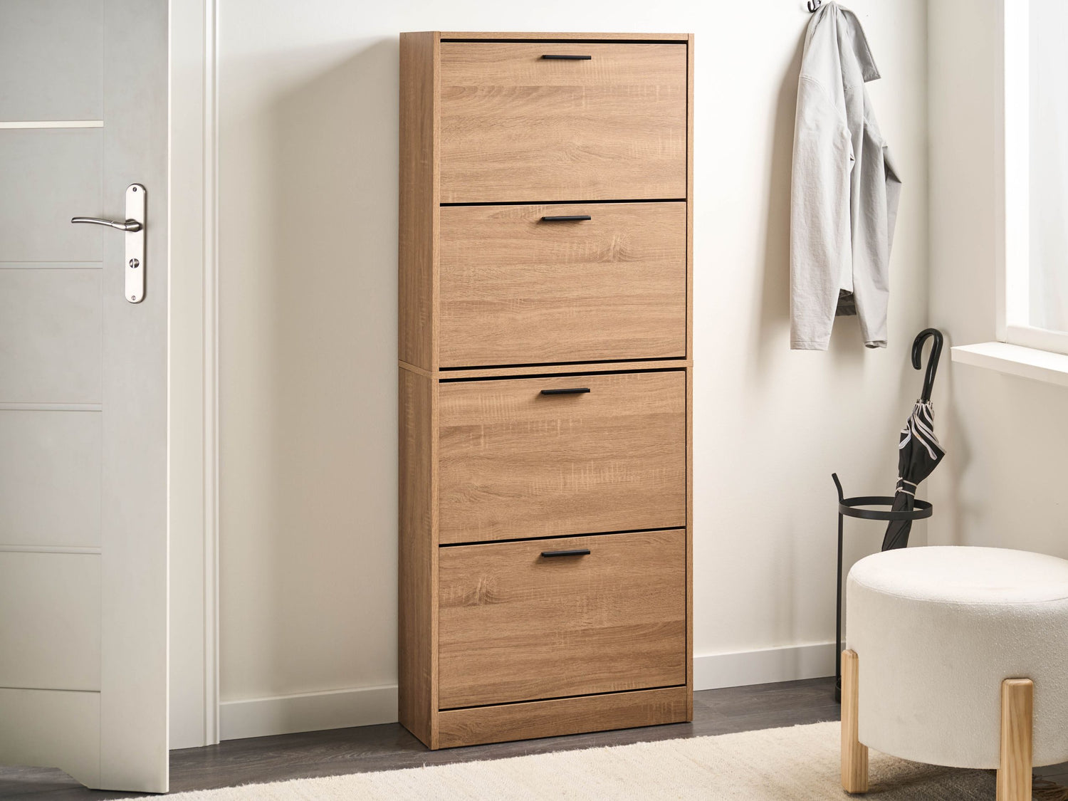 Beliani - BOWRAL - Schoenenkast 4 vakken - Lichtbruin - Vezelplaat