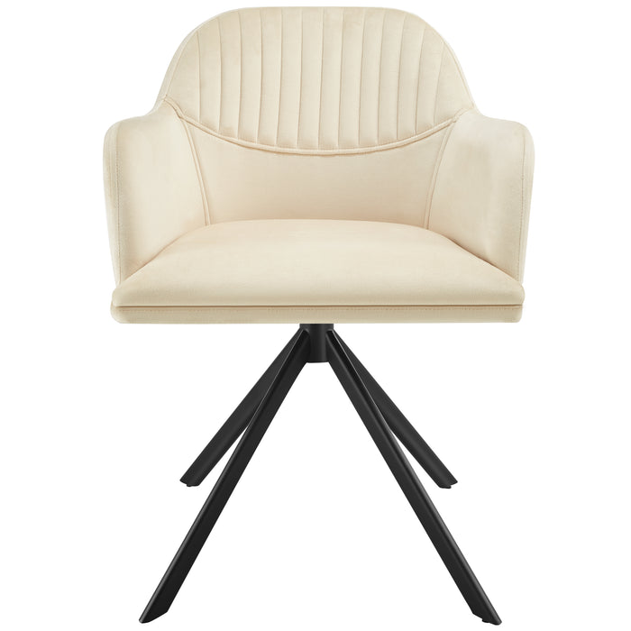 tectake® Lona fluwelen draaistoel met dikke vulling - Set van 2