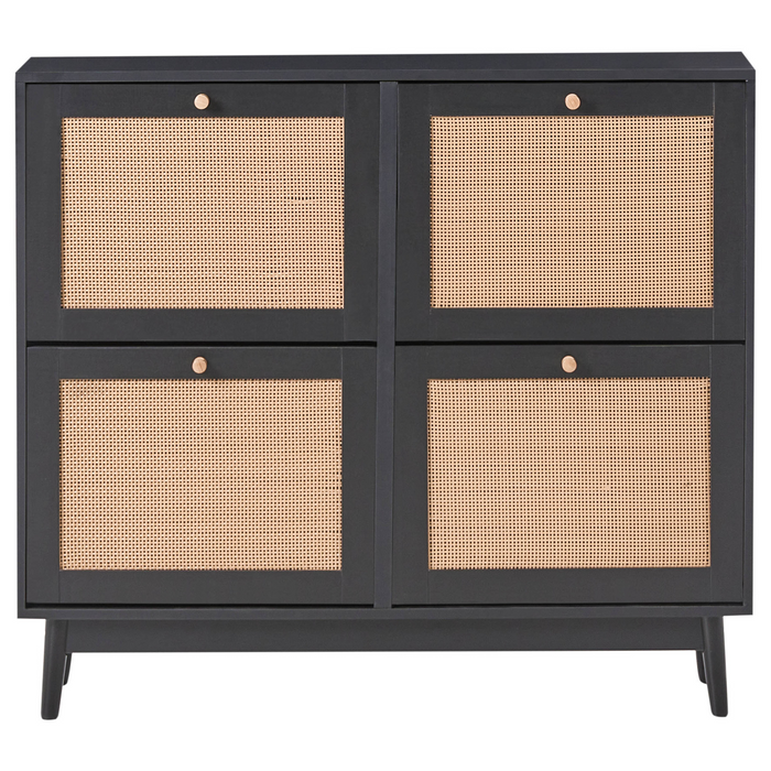 Beliani - ARMIDALE - Schoenenkast 4 vakken - Zwart - Vezelplaat