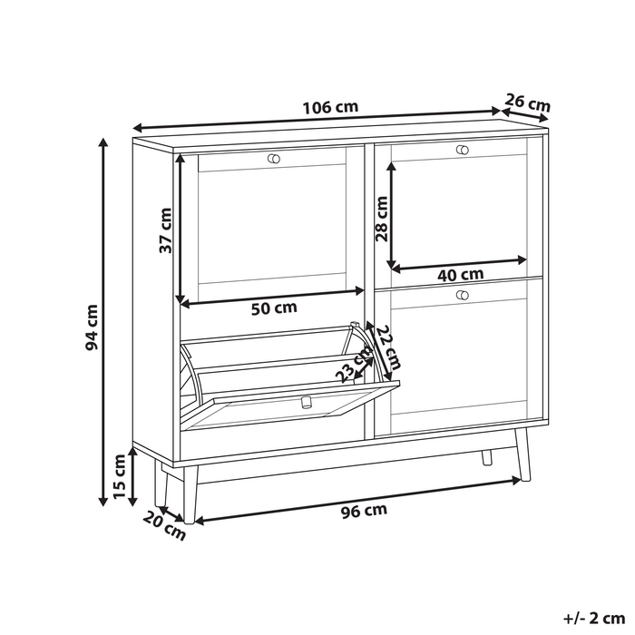 Beliani - ARMIDALE - Schoenenkast 4 vakken - Zwart - Vezelplaat