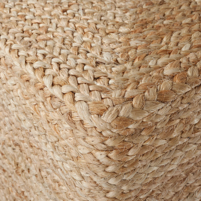 tectake® Handgemaakte poef Banno Cube van jute, vierkantig, boho-stijl