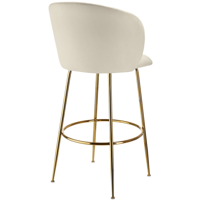 tectake® Barkruk Luana, met rugleuning, fluweellook - Set van 2