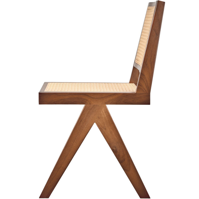 tectake® Houten stoel Lizzy met Weens vlechtwerk in boho-stijl