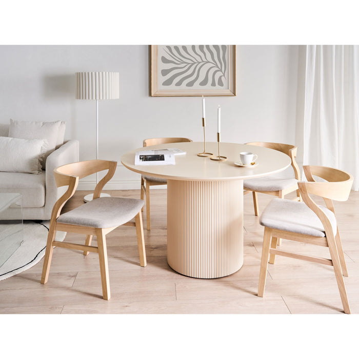 Beliani - NEWELL - Ronde eettafel - Lichtbeige - 120 cm - Hout