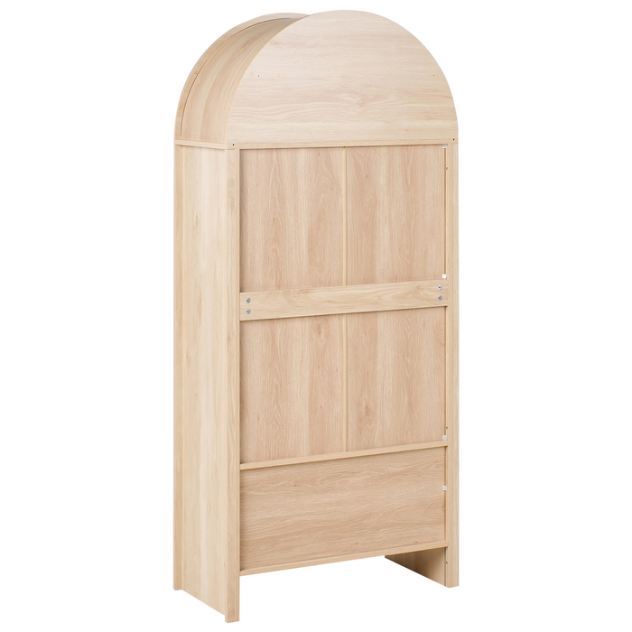 Beliani - GLENWOOD - Glazen vitrinekast - Lichtbruin - Vezelplaat