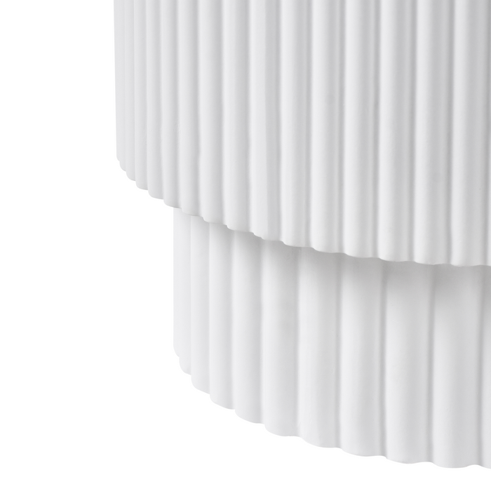 Beliani - BICCARI - Bijzettafel - Wit - Lichtbeton