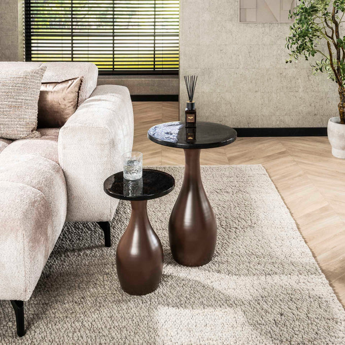 Fraaai Benny bijzettafel druppel S - koper antiek finish