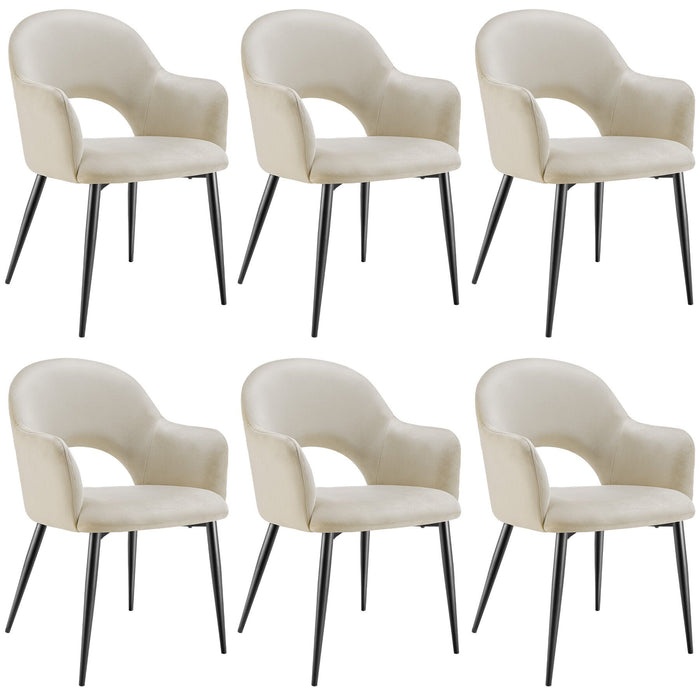 tectake® Eetkamerstoel Sachel, fluweellook, gestoffeerd, 120 kg