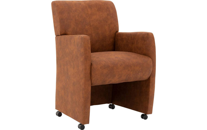 Goossens  Eetkamerstoel Alex -  Kunstleer met armleuning