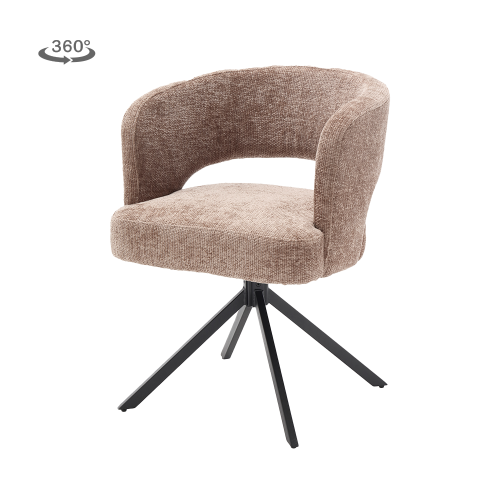 Tower living Mura armchair swivel 360?- fabric Haga 39 cappuccino