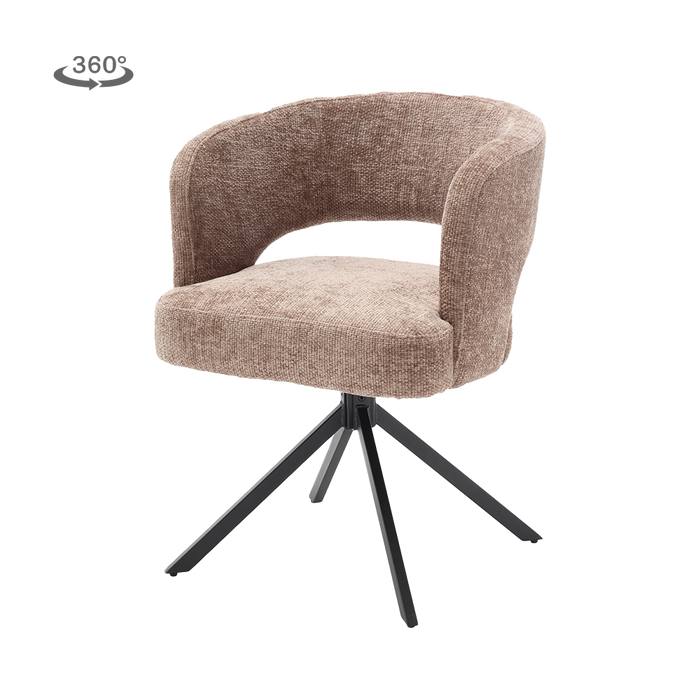 Tower living Mura armchair swivel 360?- fabric Haga 39 cappuccino