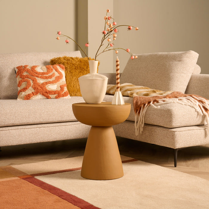 Bijzettafel Linz - Bruin|Cognac|Geel|Oker - MDF