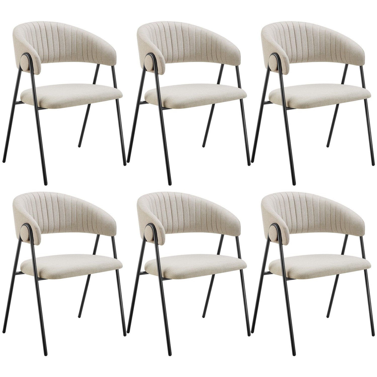 tectake® Eetkamerstoel Bedano, gestoffeerd, geweven stof, 150 kg