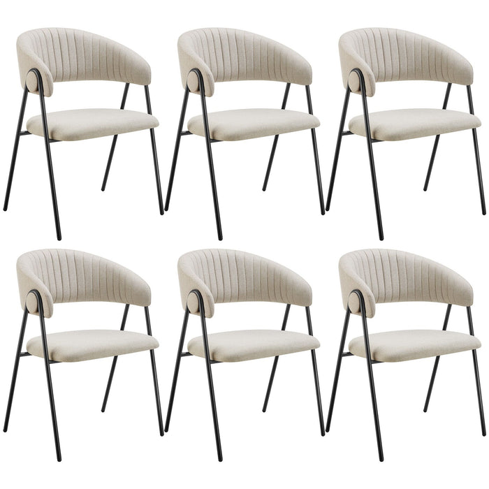 tectake® Eetkamerstoel Bedano, gestoffeerd, geweven stof, 150 kg