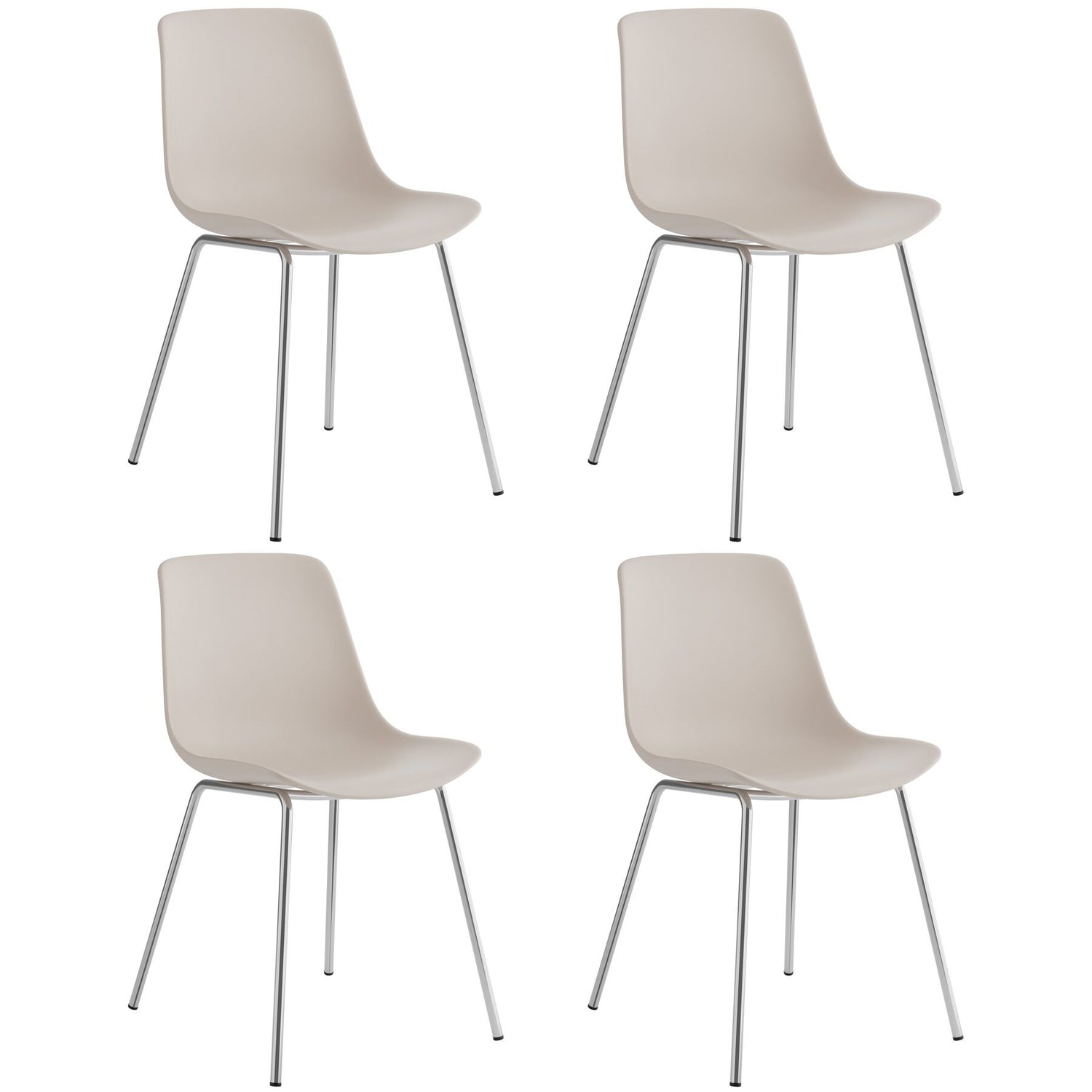 tectake® Kunststofstoelen Mave, ergonomisch, 120 kg - Set van 4