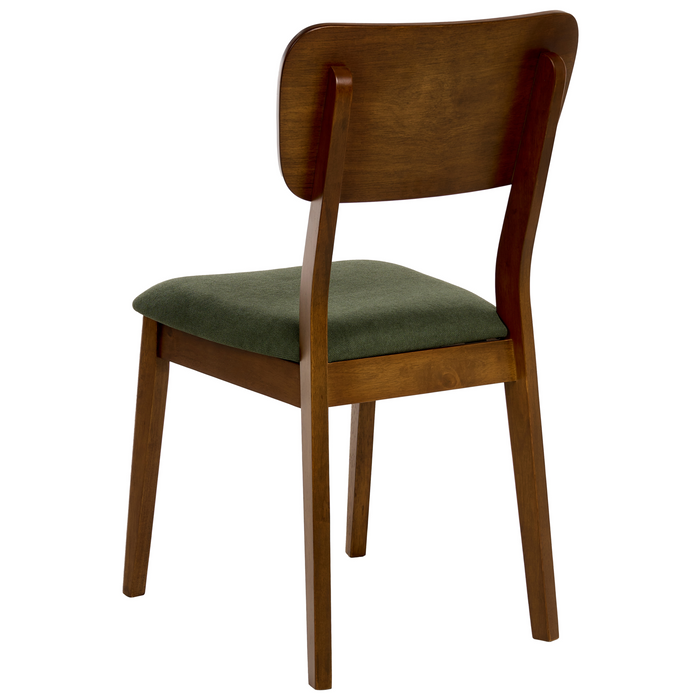 Beliani-MINIER-Eetkamerstoel set van 2-Donkerbruin|Groen-Rubberhout