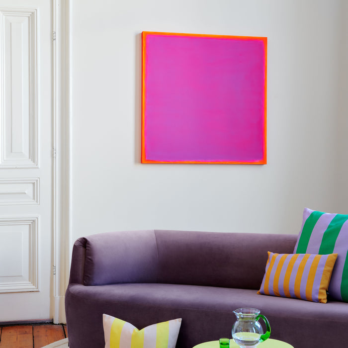 FÉST Stripes & Checks Sierkussen 30 x 45 cm - Orange / Purple