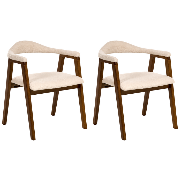 Beliani - ONECO - Eetkamerstoel set van 2 - Donkerbruin - Rubberhout