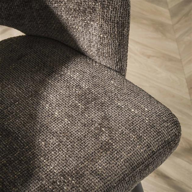 Hoyz Collection - Armstoel Boucle Salon - Bruin - Set van 2