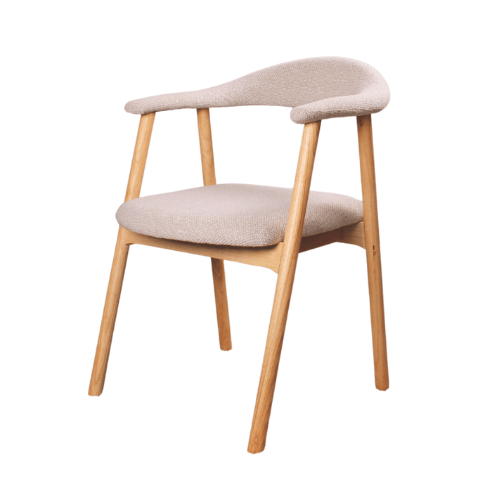 DS4U Quinn eetkamerstoel beige - naturel hout