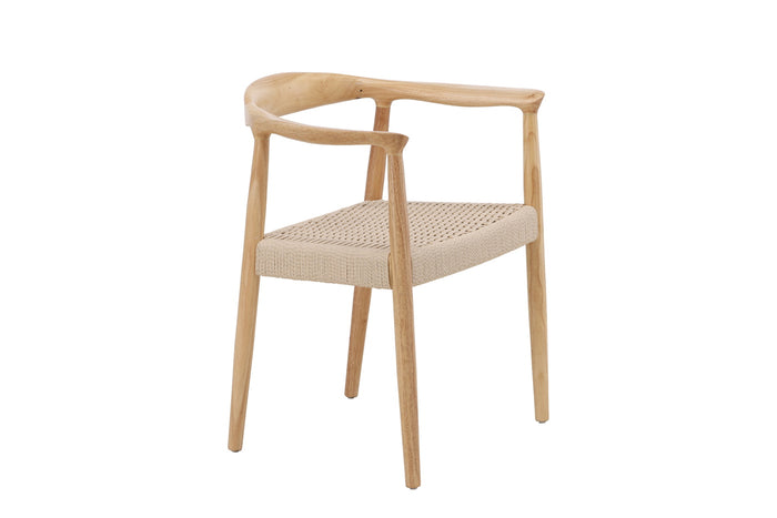 Fjôrd - Eetkamerstoel Off White Hout - 58x65x75cm - Lovön - Set van 2